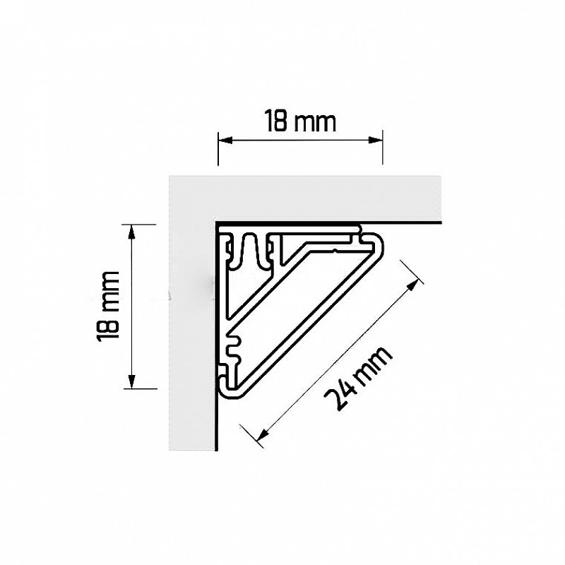 náhľad Profil CORNERLINE Alu,18x24mm,rohový-11002