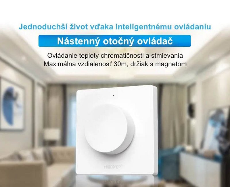 náhľad Nástenný LED ovládač RF6 1okruh, Max 12A, 12V/144W, 30m, ČIERNY-13211
