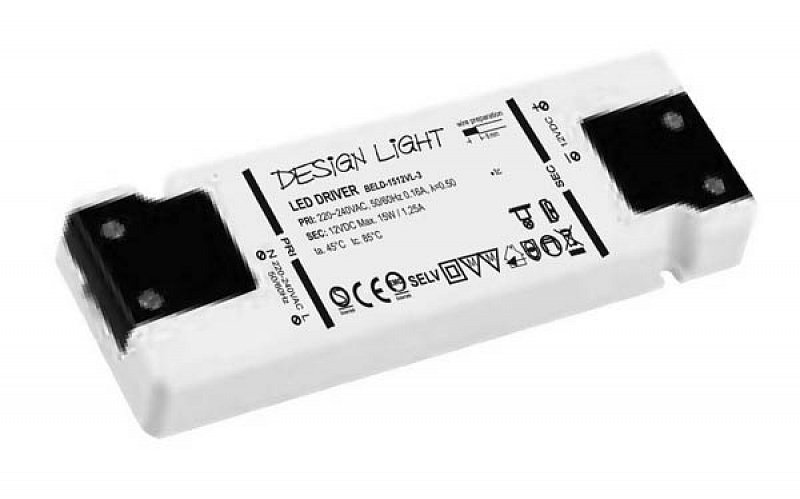 Zdroj pre LED 15W, bez kábla, 151x13x44mm